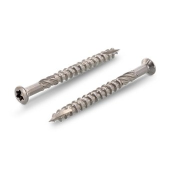 Шуруп для террасной доски T-DRILL, уменьшённая головка, зенкующие рёбра, режущий конец, шестирадиусный шлиц (TORX)