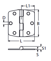 Петля S2 75x74 c крышкой