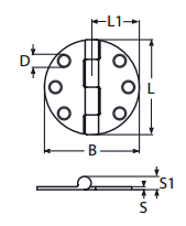 Петля S2 65x65 c крышкой